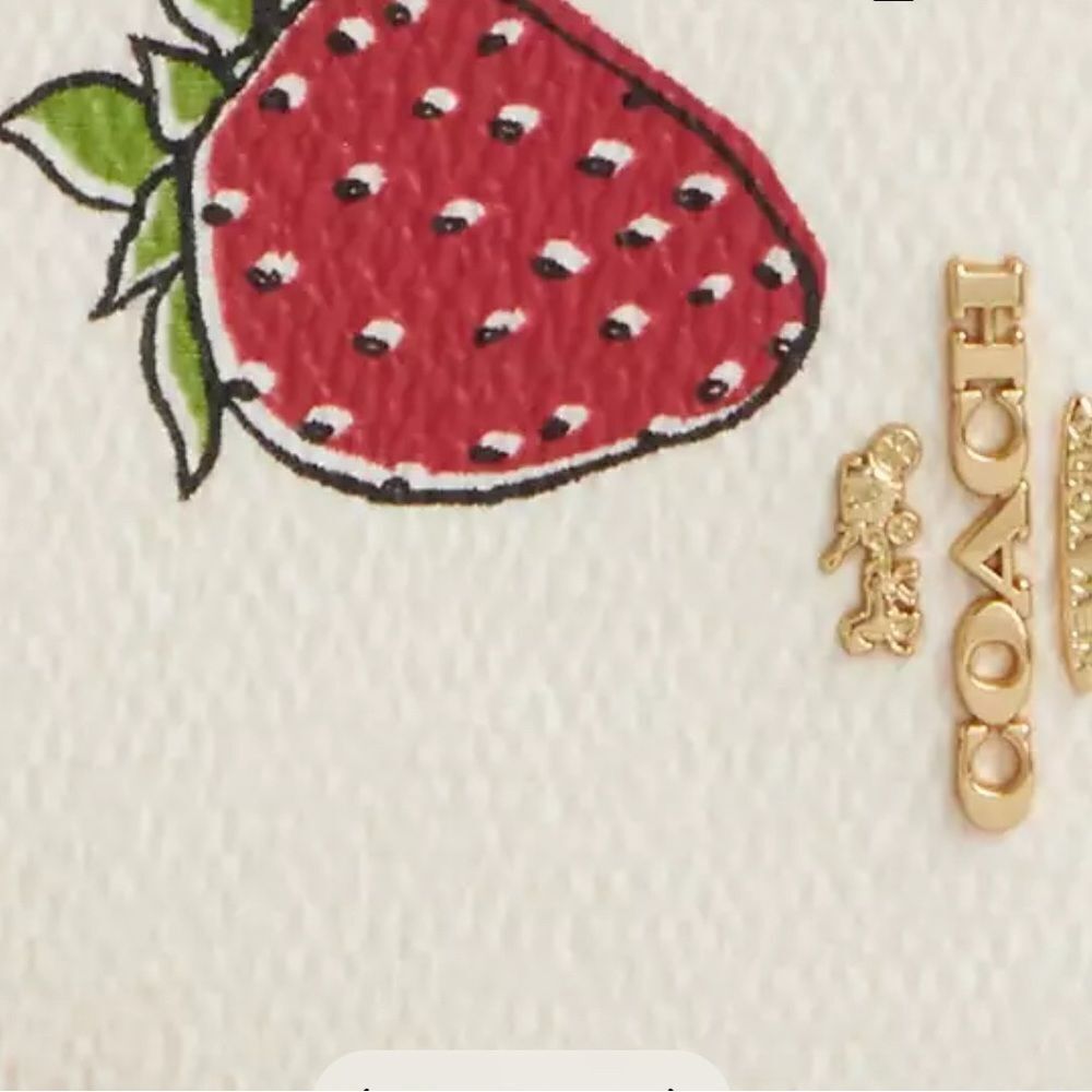Coach Zip Card Case With Strawberry Print Wallet Bag Purse - Picture 11 of 11